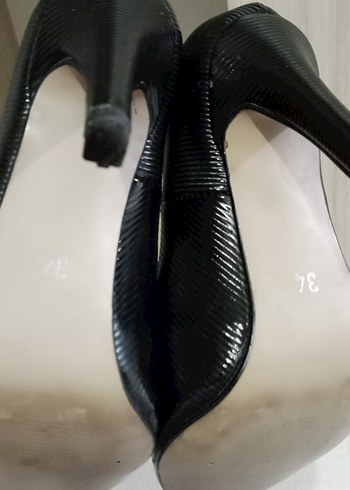 34 numara Siyah Yılan Desenli Stiletto - Görsel 3