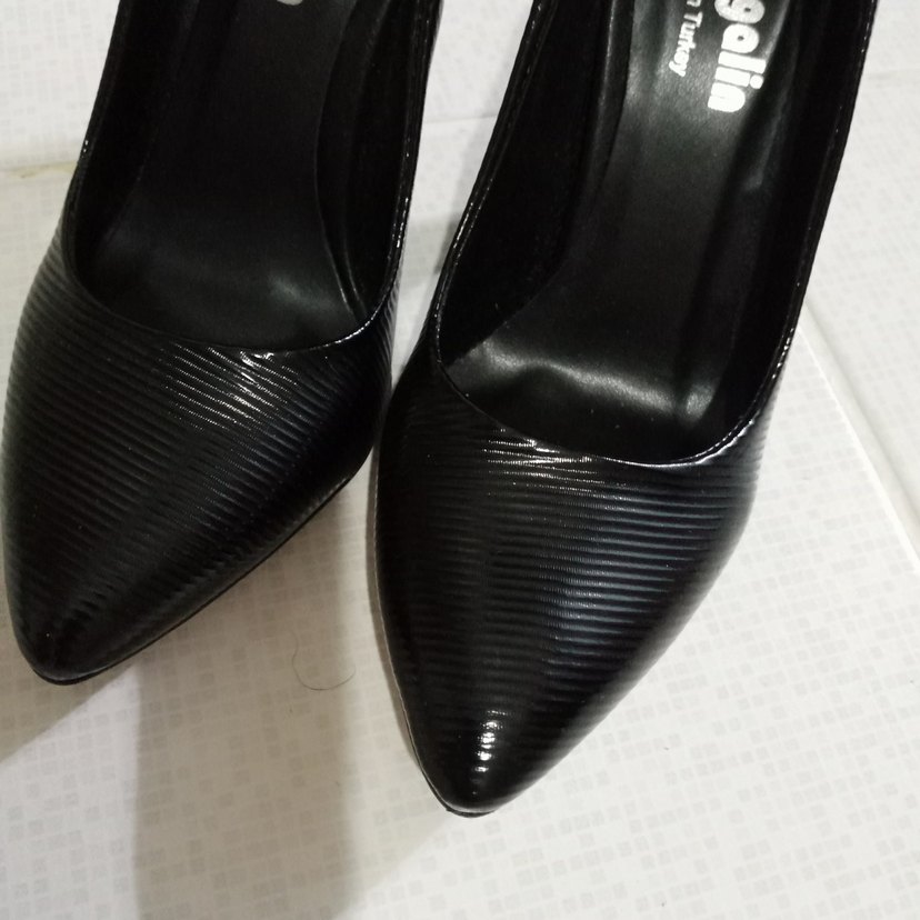 34 numara Siyah Yılan Desenli Stiletto - Görsel 2