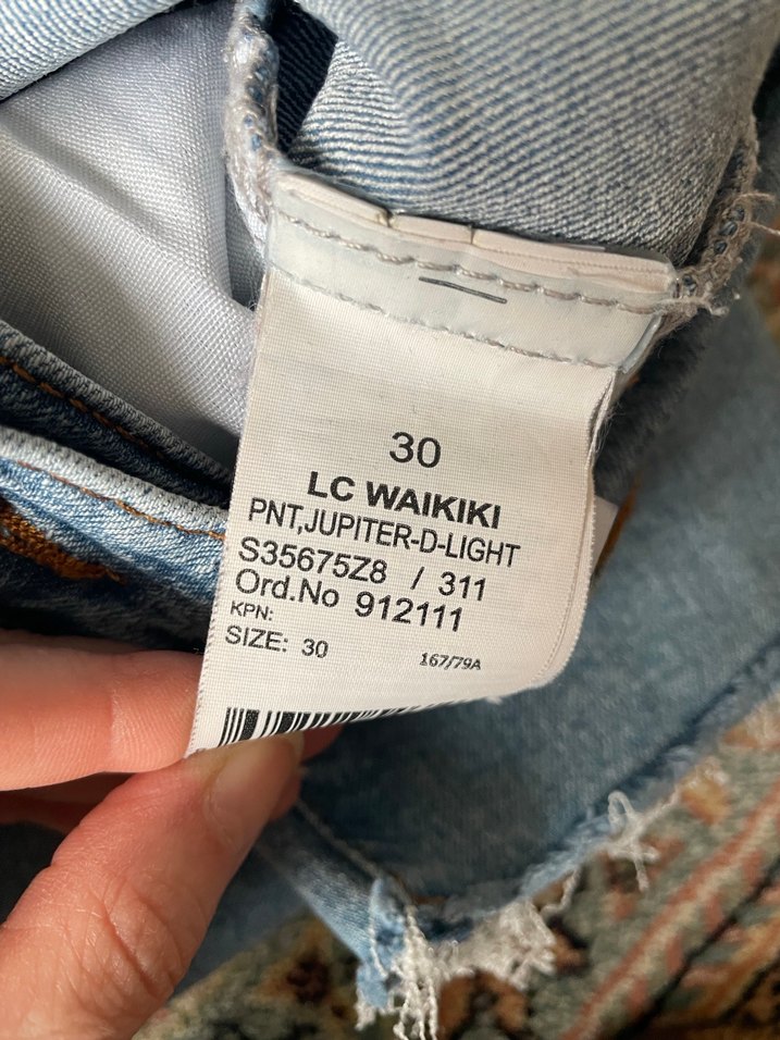 Gri Mavi Midi Bol Kesim Kadın Kot Pantolon - Görsel 4