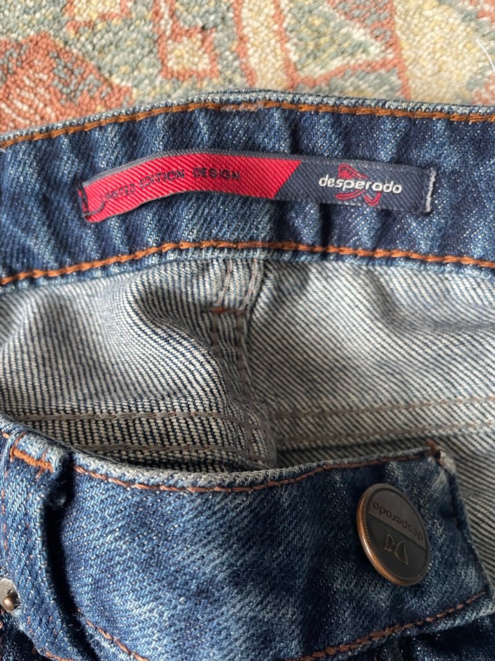 Gri Mavi Bol Kesim Midi Kot Pantolon - Görsel 4