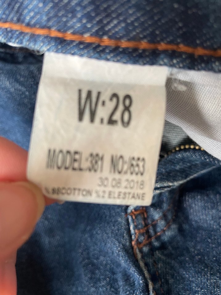 Gri Mavi Bol Kesim Midi Kot Pantolon - Görsel 5