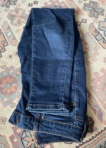 Kadın Mavi Bol Kesim Midi Kot Pantolon - Görsel 2