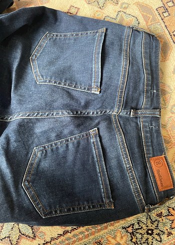 Kadın Mavi Bol Kesim Midi Kot Pantolon - Görsel 5