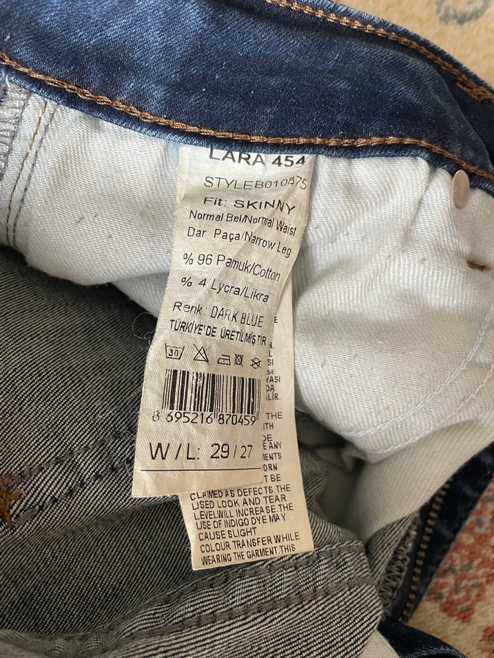 Kadın Mavi Bol Kesim Midi Kot Pantolon - Görsel 3