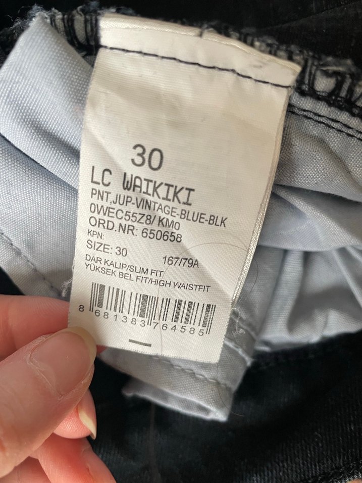 Kadın Lacivert Midi Kot Pantolon - Görsel 5