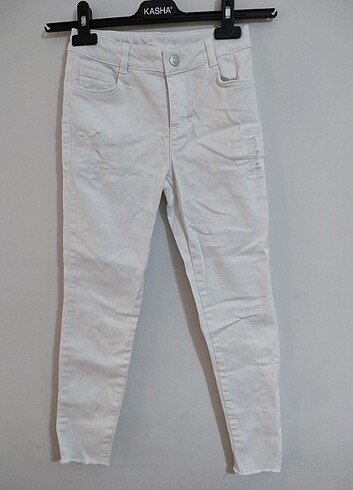 Beyaz skinny kot pantolon 