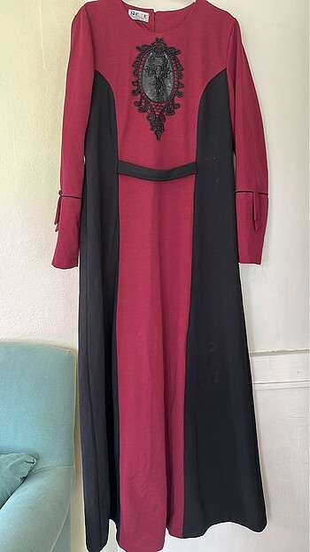 44 Beden bordo Renk Elbise şifon