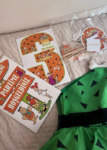 Yeşil Straplez Çocuk Kostümü çakıl konsepti - Görsel 3