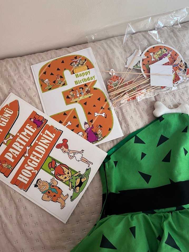 Yeşil Straplez Çocuk Kostümü çakıl konsepti - Görsel 3