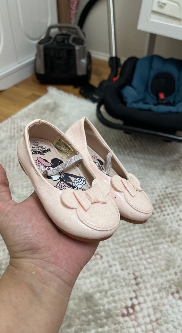 Kız Çocuk Pudra Pembe Fiyonklu Babet - Görsel 2