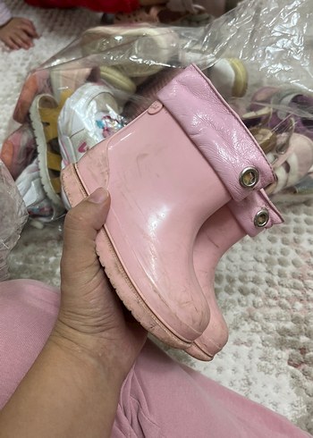 Kız Çocuk Pembe Lastik Tokalı Çizme - Görsel 2