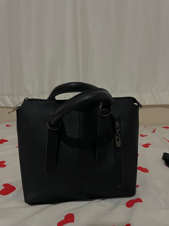 Siyah Deri Fermuarlı İş Çantası - Görsel 2