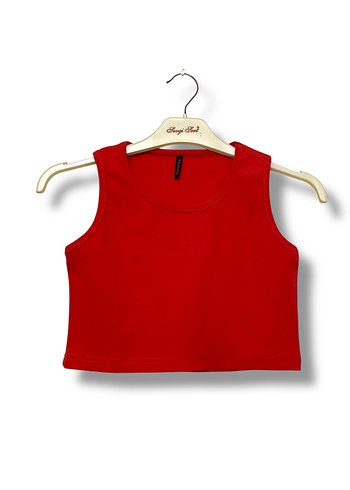 Kırmızı Kadın Crop Top