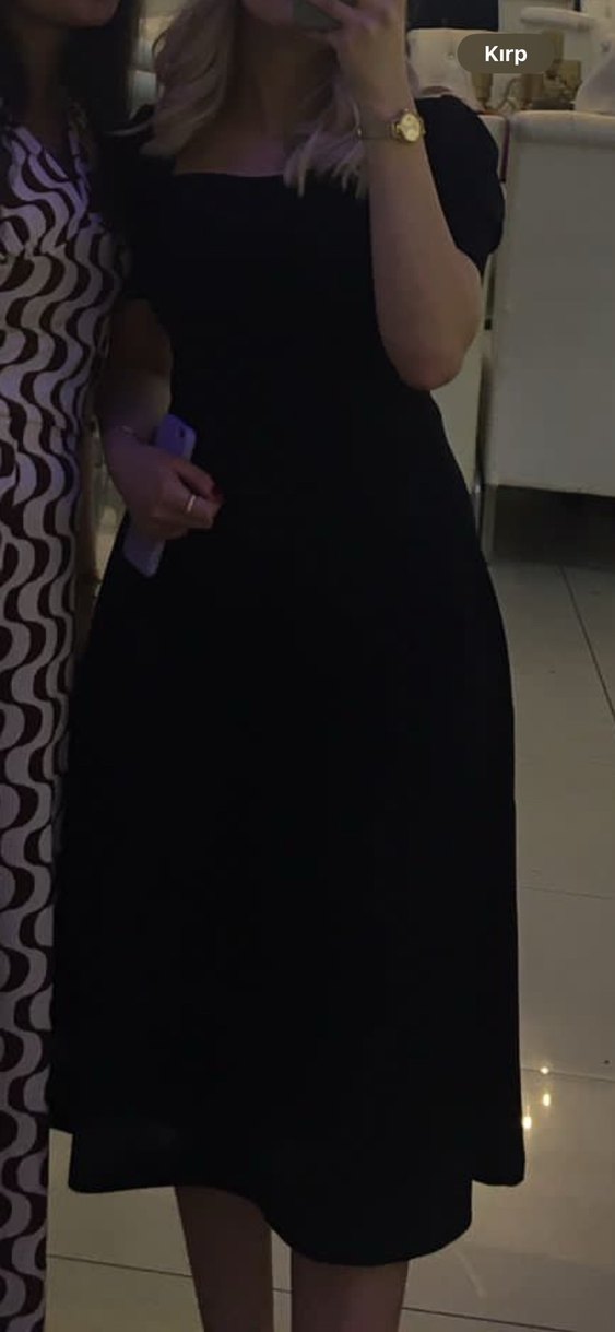 Siyah Midi boy Çan elbise - Görsel 2