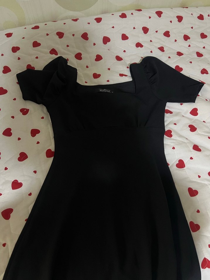 Siyah Midi boy Çan elbise - Görsel 4