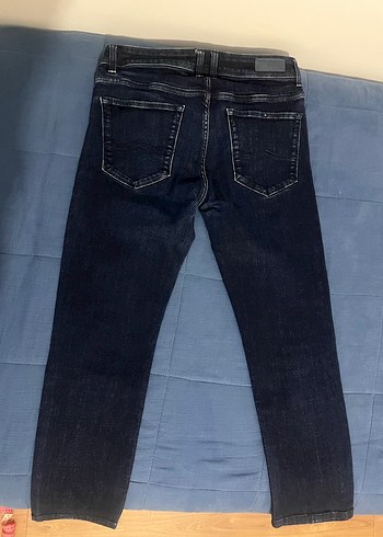 Düğmeli Lacivert Erkek jeans pantolon - Görsel 3