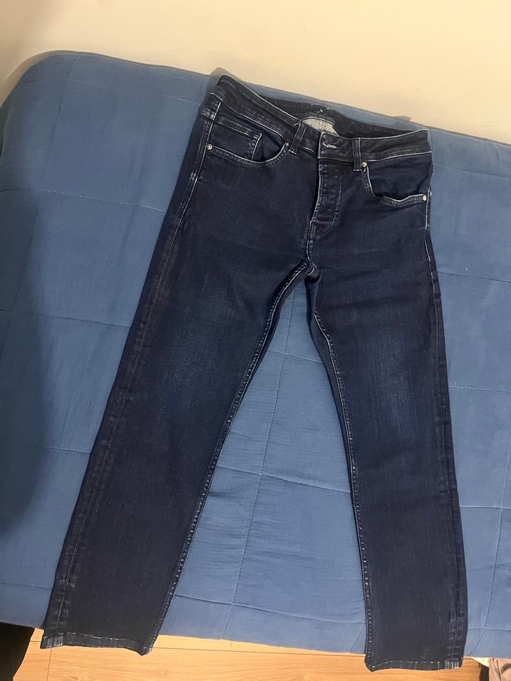 Düğmeli Lacivert Erkek jeans pantolon - Görsel 2