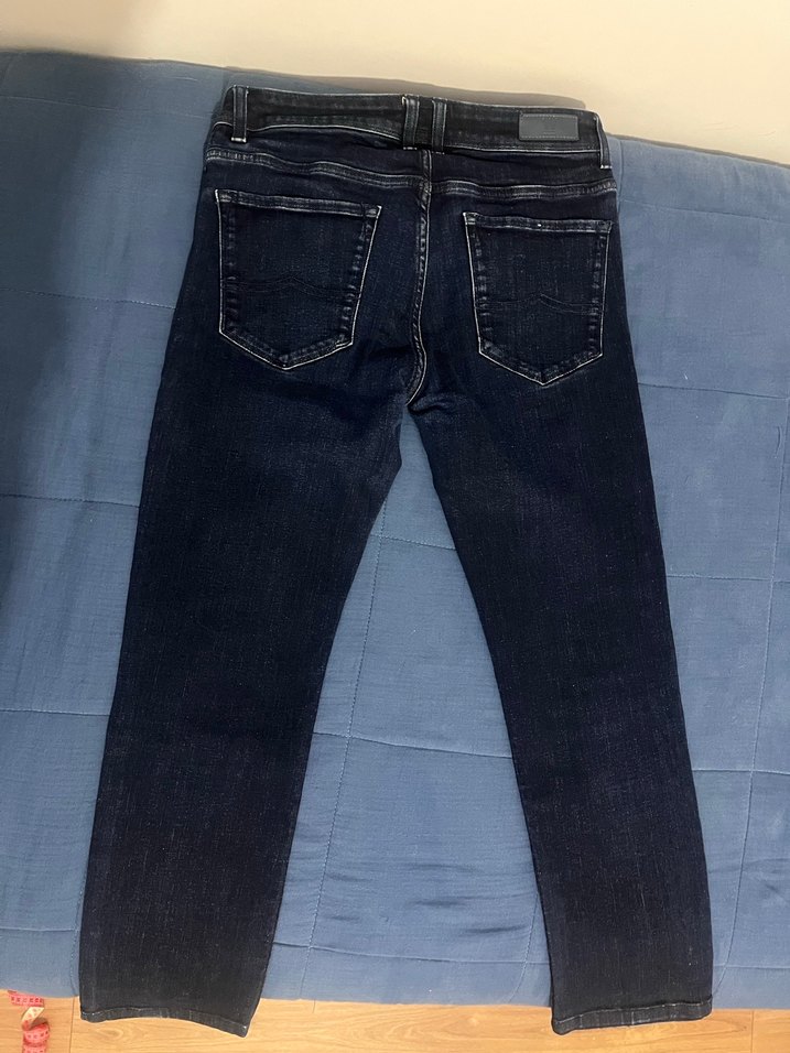 Düğmeli Lacivert Erkek jeans pantolon - Görsel 3
