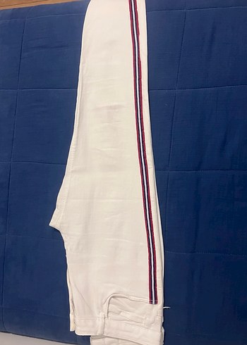 Zara Basic Beyaz Midi Denim Pantolon - Görsel 5