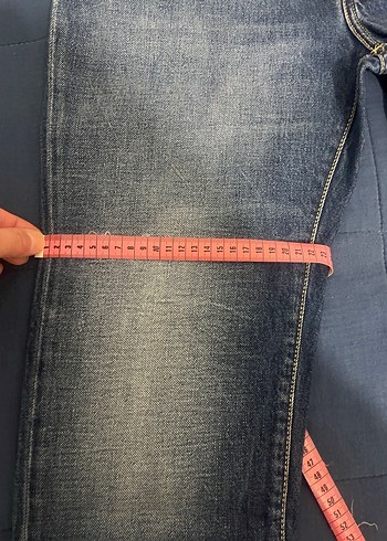Düğmeli Mavi Gri Desenli Erkek Denim Pantolon - Görsel 8