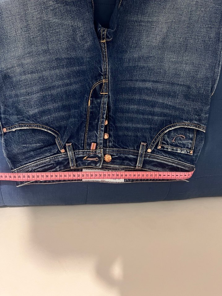 Düğmeli Mavi Gri Desenli Erkek Denim Pantolon - Görsel 5