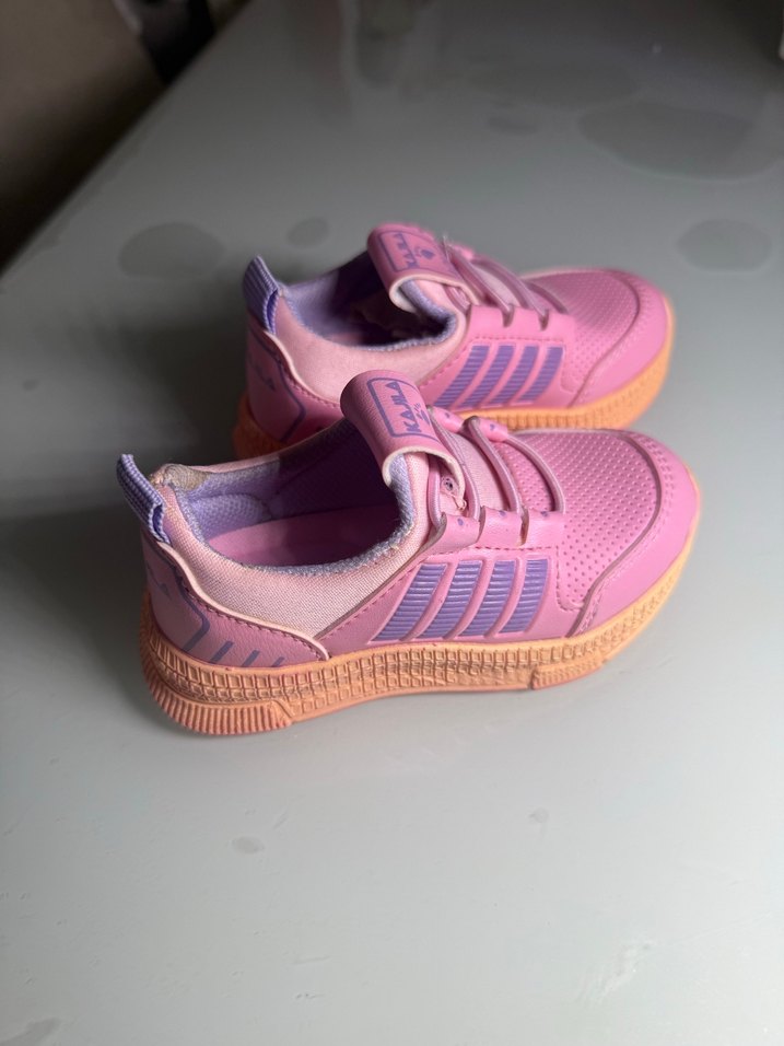 Kız Çocuk Pembe Cırt Cırtlı Spor Ayakkabı - Görsel 4