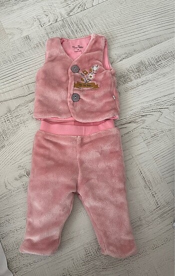 Kız bebek takım , alt üst takım , peluş takım - Görsel 2