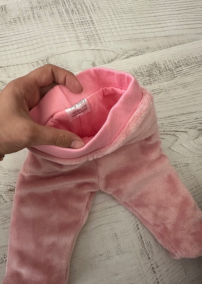 Kız bebek takım , alt üst takım , peluş takım - Görsel 4