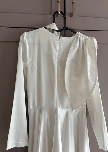 Birgül Bektaş Modern Klasik Beyaz Gelinlik Elbise - Görsel 3