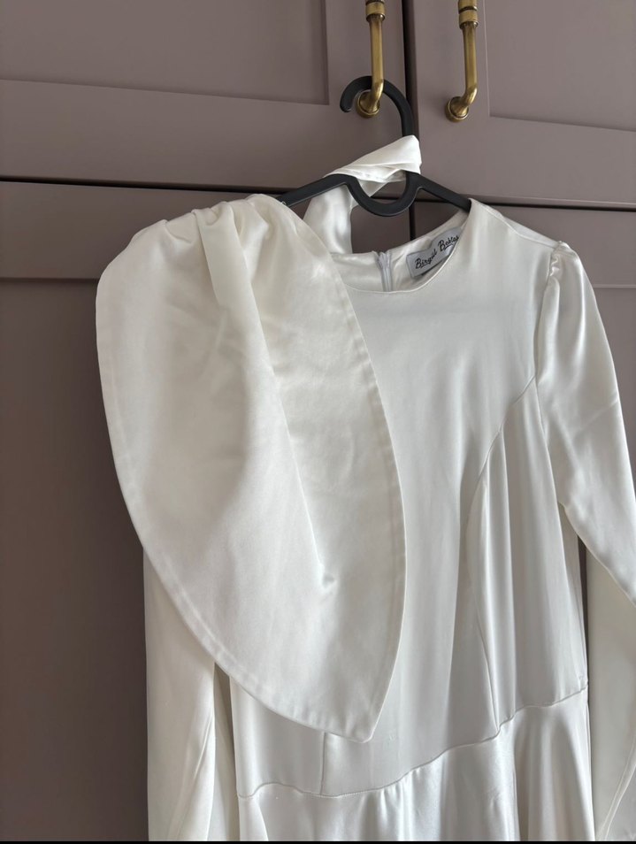 Birgül Bektaş Modern Klasik Beyaz Gelinlik Elbise - Görsel 5