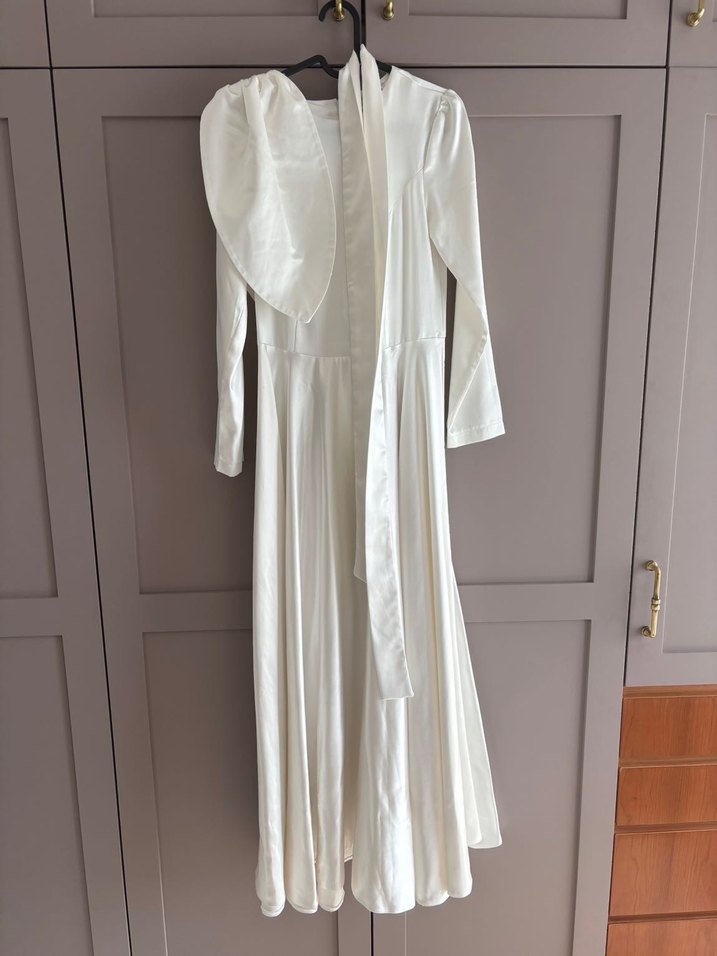 Birgül Bektaş Modern Klasik Beyaz Gelinlik Elbise - Görsel 2