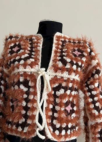 El örgüsü Granny Hırka Oversize Bohem - Görsel 2