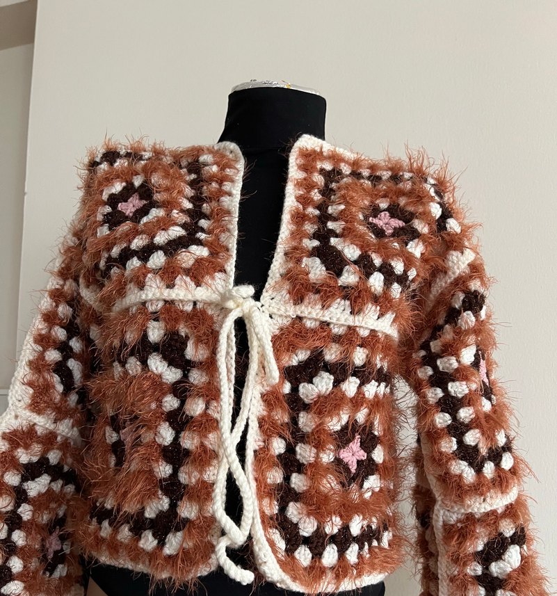 El örgüsü Granny Hırka Oversize Bohem - Görsel 2