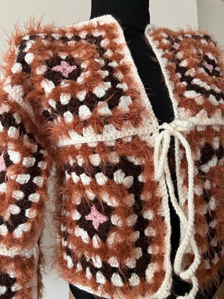 El örgüsü Granny Hırka Oversize Bohem - Görsel 3