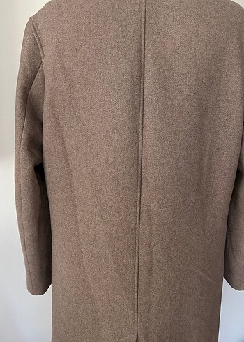 Bej Düğmeli Erkek Yün Kaban - Görsel 3