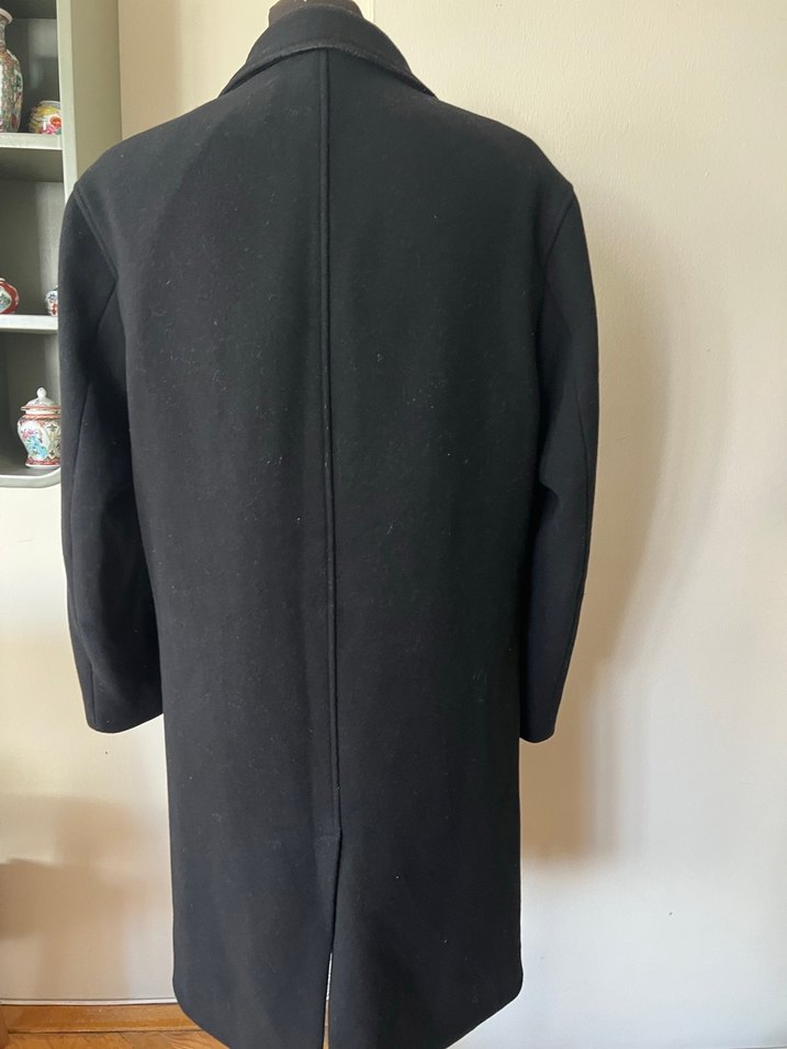 Düğmeli Siyah kase Erkek Kaban - Görsel 2