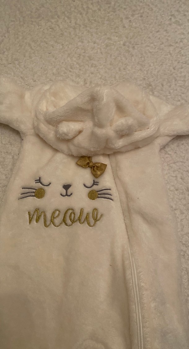 Kapüşonlu Beyaz Kürklü Bebek Tulumu - Görsel 4