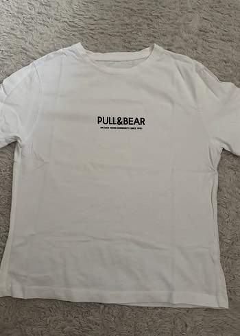 Pull&Bear Beyaz Baskılı Kısa Kollu Tişört - Görsel 2