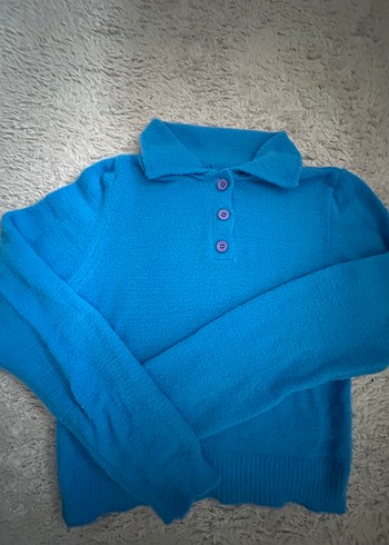 Mavi  Kadın Triko Kazak - Görsel 2