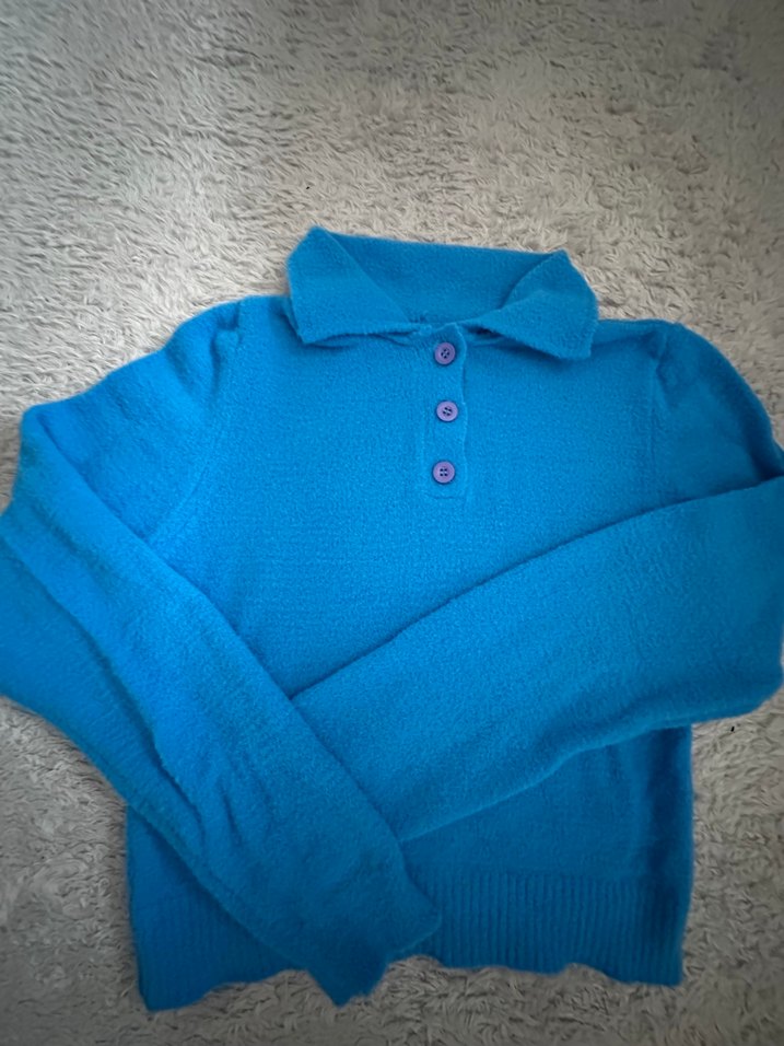 Mavi  Kadın Triko Kazak - Görsel 2