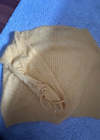 Sarı Örgü Kadın Kazak, Rahat Kesim, Uzun Kollu - Görsel 3