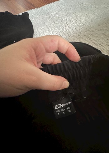 Siyah Rahat Kesim Kadın Kumaş Pantolon - Görsel 4