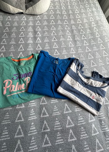 Mavi Baskılı Tişört  Kısa Kollu, Salaş - Görsel 2