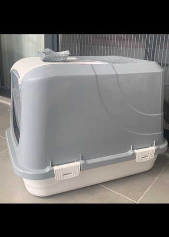 Gri Kapaklı Kedi Tuvalet Kabı - Görsel 2