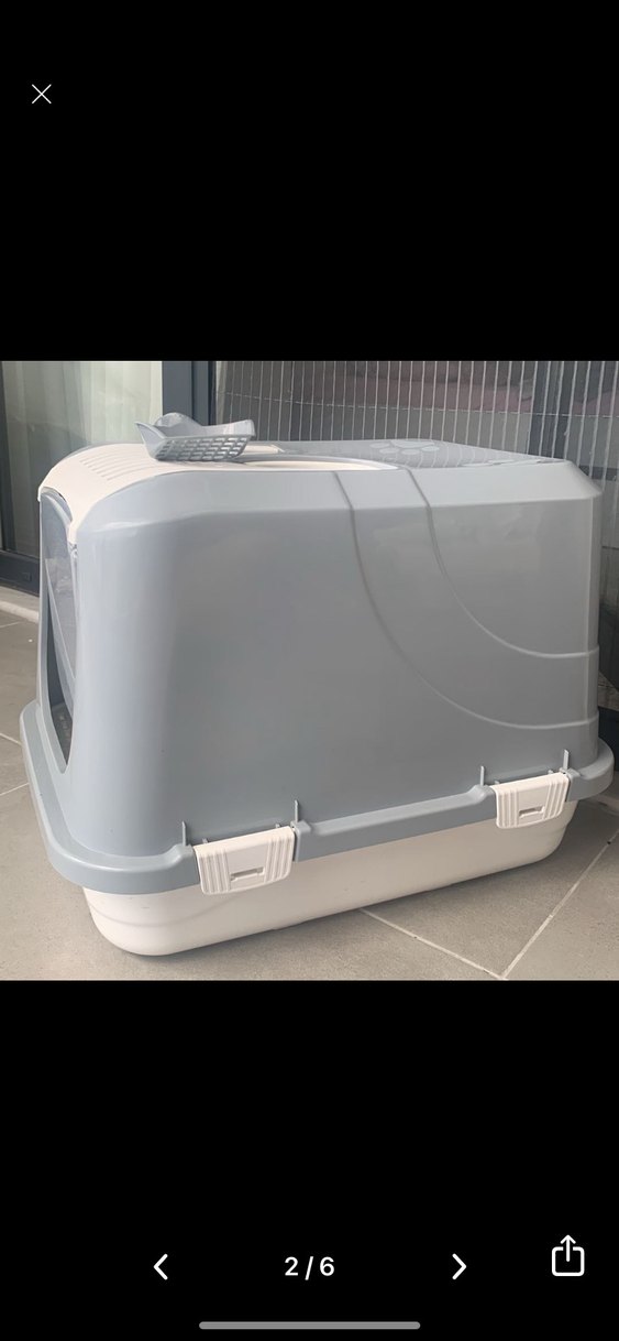 Gri Kapaklı Kedi Tuvalet Kabı - Görsel 2