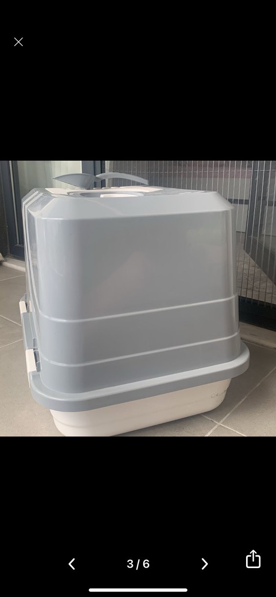 Gri Kapaklı Kedi Tuvalet Kabı - Görsel 3