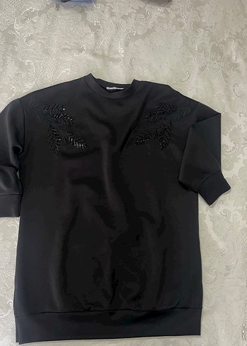 Siyah Uzun Kollu Salaş Sweatshirt