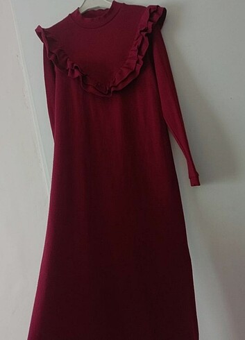 38 Beden bordo Renk Elbise