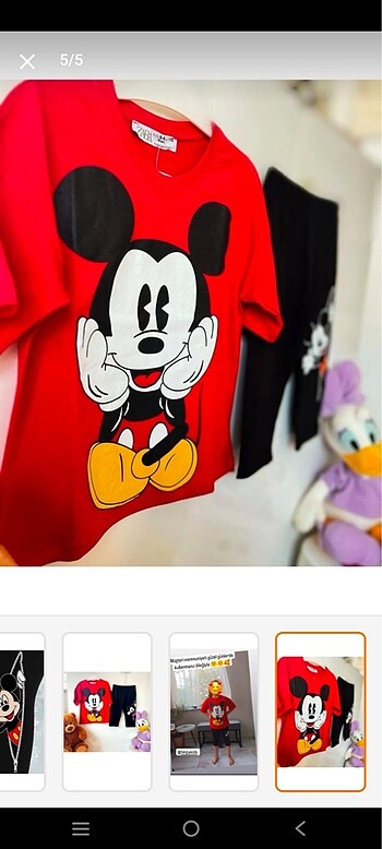 Mickey mouse baskılı 2li takım