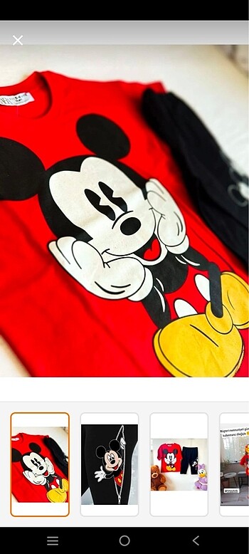 Zara Mickey mouse baskılı 2li takım